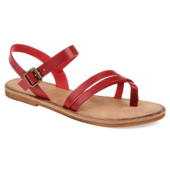 Journee Collection Womens Vasek Ankle Strap Flat Sandals - Picture 1 of 3